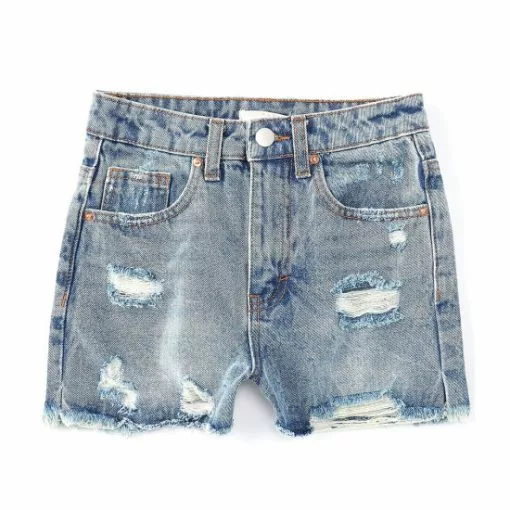 New ⭐ Chelsea & Violet Big 😍 Girls 7-16 High Rise Distressed Frayed Denim Shorts Blue 🎁 -Chelsea Violet Sales unnamed file 552