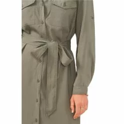 Cheapest ✨ Chelsea & Violet Tencel Point Collar Long Sleeve Self Tie Belted Button Front Midi ❤️ Shirt Dress Rich Black ❤️ -Chelsea Violet Sales unnamed file 563