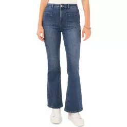 Hot Sale 😍 Chelsea & Violet High Rise Patch 4-Pocket Stretch Indigo Denim Flare Leg 😀 Jeans Mid Rinse ✨