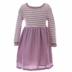 Buy 🧨 Chelsea & Violet Little Girls 2T-6X Sweater Gauze Dress Light Blue ✨ -Chelsea Violet Sales unnamed file 603