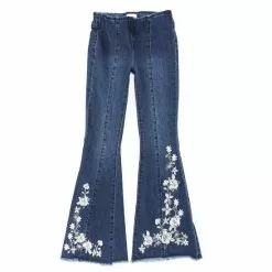 Best reviews of 🥰 Chelsea & Violet Big Girls 7-16 Denim Embroidery Flare Leg Jeans Med Stone 😀