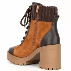 Cheap 😍 Chelsea & Violet Zaira Leather And Suede Lug Sole Platform Booties Black 🧨 -Chelsea Violet Sales unnamed file 668