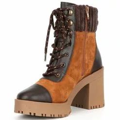 Cheap 😍 Chelsea & Violet Zaira Leather And Suede Lug Sole Platform Booties Black 🧨 -Chelsea Violet Sales unnamed file 669