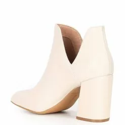 Budget ❤️ Chelsea & Violet Rubi Leather Pointed Toe Dip Ankle Booties Ivory 🌟 -Chelsea Violet Sales unnamed file 676