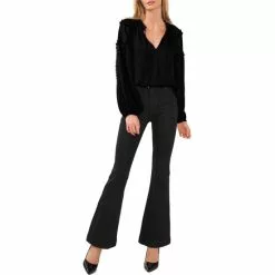 Top 10 ⭐ Chelsea & Violet Plisse Ruffle Split V-Neck Long Balloon Sleeve Blouse Antique White ⌛ -Chelsea Violet Sales unnamed file 68