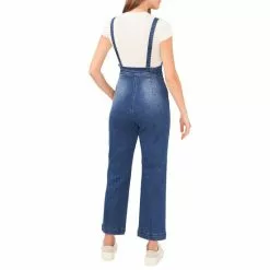 Outlet 🛒 Chelsea & Violet Sleeveless Square Neck Straight Leg Denim Jumpsuit Quartz Wash 🌟 -Chelsea Violet Sales unnamed file 682