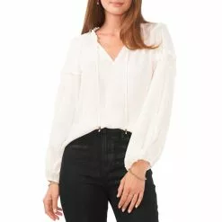 Top 10 ⭐ Chelsea & Violet Plisse Ruffle Split V-Neck Long Balloon Sleeve Blouse Antique White ⌛ -Chelsea Violet Sales unnamed file 69