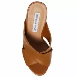 Flash Sale ✨ Chelsea & Violet Jean Cross-Band Leather Sandals Honey 🎉 -Chelsea Violet Sales unnamed file 697