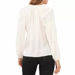 Top 10 ⭐ Chelsea & Violet Plisse Ruffle Split V-Neck Long Balloon Sleeve Blouse Antique White ⌛ -Chelsea Violet Sales unnamed file 70