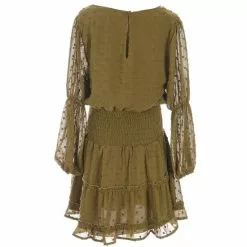 Deals ✨ Chelsea & Violet 🎉 Girls Big Girls 7-16 Smocked Waist Clip Dot Mini ❤️ Dress Dusty Olive ✨ -Chelsea Violet Sales unnamed file 704