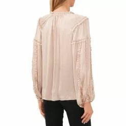 Top 10 ⭐ Chelsea & Violet Plisse Ruffle Split V-Neck Long Balloon Sleeve Blouse Antique White ⌛ -Chelsea Violet Sales unnamed file 72