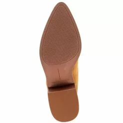 Hot Sale ⭐ Chelsea & Violet Audrina Suede Pointed Toe Block Heel Booties Cognac ⌛ -Chelsea Violet Sales unnamed file 720