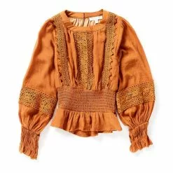 Budget 🌟 Chelsea & Violet Big 🛒 Girls 7-16 Woven Lace Trim Blouse Black ⌛ -Chelsea Violet Sales unnamed file 725