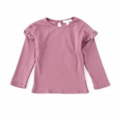 Best Pirce 🌟 Chelsea & Violet Little Girls 2T-6X Rib Knit Ruffle Long Sleeve Pink ⌛