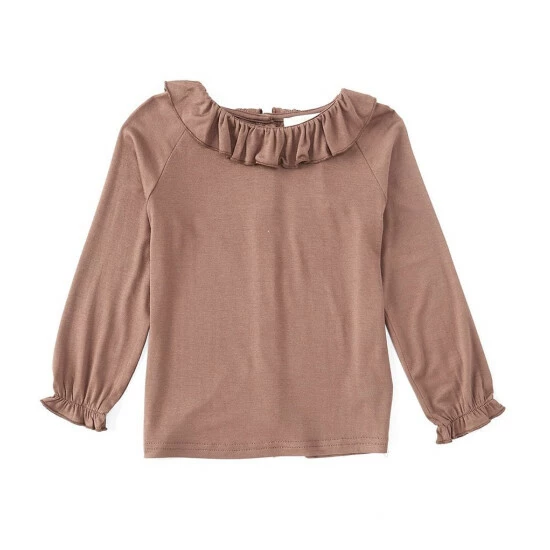 Best deal 💯 Chelsea & Violet Little 🎉 Girls 2T-6X Long Sleeve Ruffle Neck Top Natural ❤️ 3 Best deal 💯 Chelsea & Violet Little 🎉 Girls 2T-6X Long Sleeve Ruffle Neck Top Natural ❤️