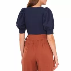 Flash Sale ✔️ Chelsea & Violet Crew Neck Short Puff Sleeve Ribbed Knit Top Classic Navy ✔️ -Chelsea Violet Sales unnamed file 763