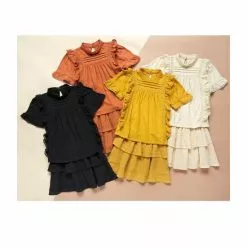 Discount ✨ Chelsea & Violet Big ⌛ Girls 7-16 Lace Inset Pleated Ruffle Mock Neck Top Yellow 😀 -Chelsea Violet Sales unnamed file 799