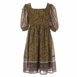 Cheap ๐ Chelsea & Violet Girls Big Girls 7-16 Printed Tie-Back Pleated Baby Doll Dress Multi โค๏ธ