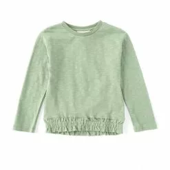 Best reviews of ✔️ Chelsea & Violet Little 🛒 Girls 2T-6X Long Sleeve Slub Ruched Hem Top Rust ❤️