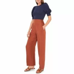 Budget 🤩 Chelsea & Violet Woven Straight Leg Pocketed High Waisted Pants Copper Brown ✨ -Chelsea Violet Sales unnamed file 815