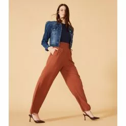 Budget 🤩 Chelsea & Violet Woven Straight Leg Pocketed High Waisted Pants Copper Brown ✨ -Chelsea Violet Sales unnamed file 817