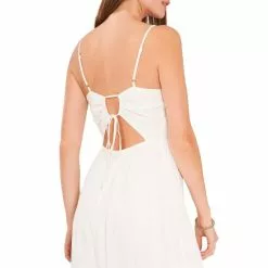 Flash Sale ✨ Chelsea & Violet Woven Square Neck Sleeveless Open Tie Back Detail Tiered Cami Midi 😍 Dress Ultra White 😀 -Chelsea Violet Sales unnamed file 844
