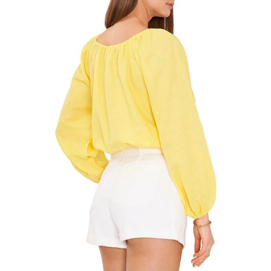 New ✔️ Chelsea & Violet Linen Tie Round Neck Long Raglan Sleeve Elastic Hem Crop Top Buttercup ⭐ 7 New ✔️ Chelsea & Violet Linen Tie Round Neck Long Raglan Sleeve Elastic Hem Crop Top Buttercup ⭐ - Image 5