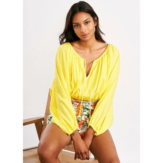 New ✔️ Chelsea & Violet Linen Tie Round Neck Long Raglan Sleeve Elastic Hem Crop Top Buttercup ⭐ 9 New ✔️ Chelsea & Violet Linen Tie Round Neck Long Raglan Sleeve Elastic Hem Crop Top Buttercup ⭐ - Image 7