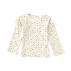 Wholesale 🎉 Chelsea & Violet Little Girls 2T-6X Rib Knit Ruffle Tee Rust 👏