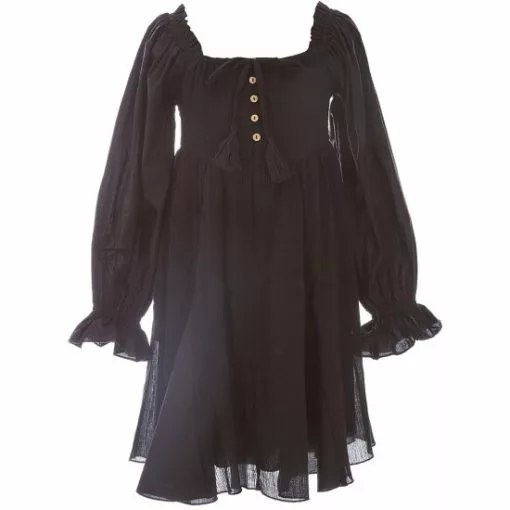 Discount ⌛ Chelsea & Violet 👍 Girls Big Girls 7-16 Mixed Media Puff Sleeve Smocked Back Dress Black 🔥 -Chelsea Violet Sales unnamed file 879