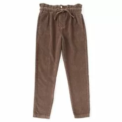 Flash Sale 🧨 Chelsea & Violet Girls Big Girls 7-16 Paperbag Waist Rolled Cuff Corduroy Pants Desert Palm 🎁