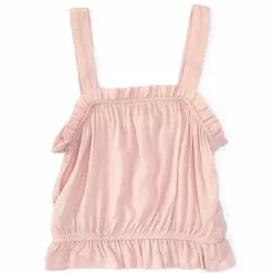 Outlet 🧨 Chelsea & Violet Girls Big Girls 7-16 Ruched Square Neck Ruffle Trim Tank Top Misty Jade 🔔