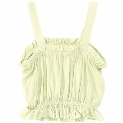 Outlet 🧨 Chelsea & Violet Girls Big Girls 7-16 Ruched Square Neck Ruffle Trim Tank Top Misty Jade 🔔 -Chelsea Violet Sales unnamed file 892