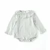 Best Sale 🛒 Chelsea & Violet Baby ⌛ Girls Newborn-9 Months Ruffle Neck Long Sleeve Romper Dusty Green ✨ -Chelsea Violet Sales unnamed file 905