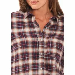 Top 10 🔔 Chelsea & Violet Plaid Print Long Sleeve Button Front Shirt Ivory Multi 🛒 -Chelsea Violet Sales unnamed file 926