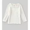 Best reviews of 🌟 Chelsea & Violet Baby 🥰 Girls 12-24 Months Woven Ruffle Collar Ribbed Long Sleeve Top Ivory ❤️