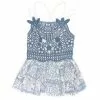 Budget ⌛ Chelsea & Violet ✔️ Girls Big Girls 7-16 Sleeveless Square Neck Printed Woven Lace Tiered Tank Top Blue 🔥 -Chelsea Violet Sales unnamed file 976