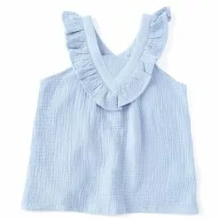 Best reviews of ✔️ Chelsea & Violet Little ❤️ Girls 2T-6X Sleeveless Gauzy Woven Ruffle Babydoll Top Blue 😉