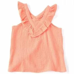 Best reviews of ✔️ Chelsea & Violet Little ❤️ Girls 2T-6X Sleeveless Gauzy Woven Ruffle Babydoll Top Blue 😉 -Chelsea Violet Sales unnamed file 989